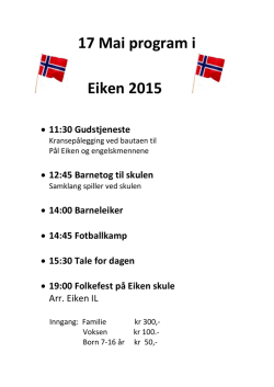 17 Mai program i Eiken 2015