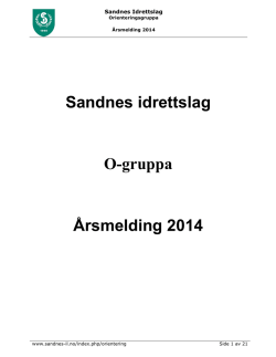 Sandnes idrettslag O-gruppa Årsmelding 2014