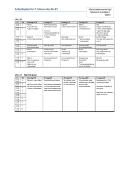 Arbeidsplan for 7. klasse uke 36-37