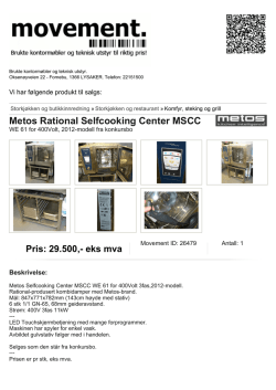 Metos Rational Selfcooking Center MSCC WE 61 for