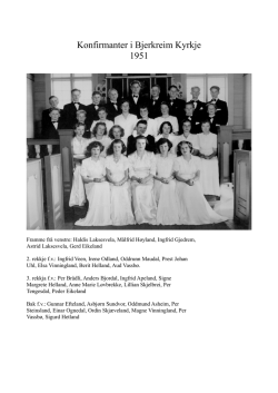 Konfirmanter i Bjerkreim Kyrkje 1951
