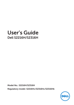 Dell S2216H User`s Guide