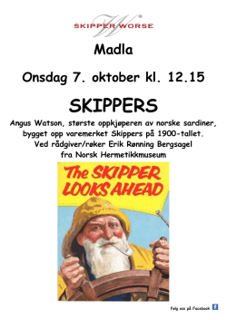 Plakat – Skippers, Erik Rønning Bergsagel 07.10.15