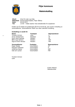 Innkalling - Fitjar kommune