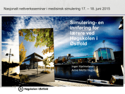 Simulering- en innføring for lærere ved Høgskolen i Østfold