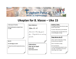Ukeplan for 8. klasse – Uke 15