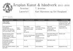 Årsplan Kunst & håndverk 2015 –2016