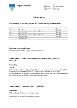 PS 1915 Revidering av retningslinjer for startlån i Søgne kommune