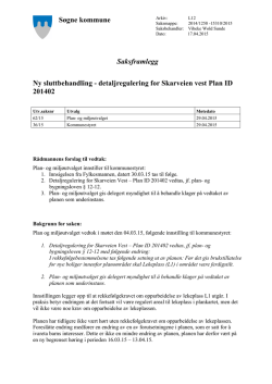detaljregulering for Skarveien vest Plan ID 201402