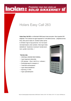 Holars Easy Call 263 - Velkommen til Din Sikkerhetsbutikk!