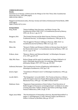 CURRICULUM SAS13 Books: Danielsen et al, Norway: A