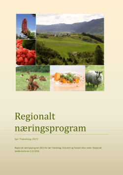 Regionalt næringsprogram 2015