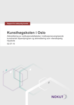 NOKUT-rapport - Kunsthøgskolen i Oslo