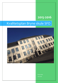 Kvalitetsplan SFO 2015-2016