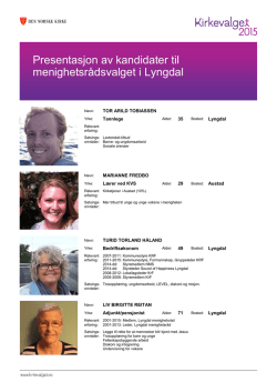 Presentasjon Lyngdal PDF - Lyngdal kirkelige fellesråd
