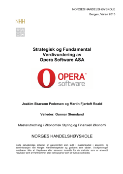 Strategisk og Fundamental Verdivurdering av Opera Software ASA