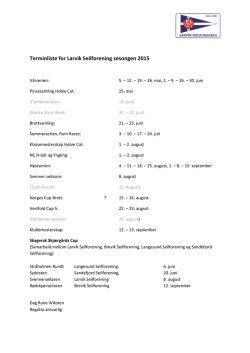 Terminliste for Larvik Seilforening sesongen 2015