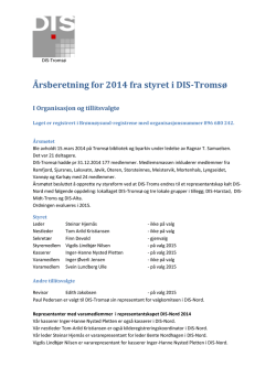 Årsberetning for 2014 fra styret i DIS-Tromsø - DIS-Nord
