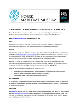 2. konferanse i nordisk marinarkeologi 2015