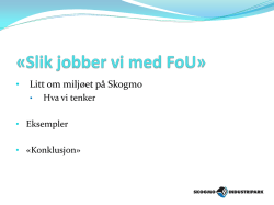 Presentasjon III – TR-sak 5-2014 FoU i Trøndelag – Svein Egil Ristad