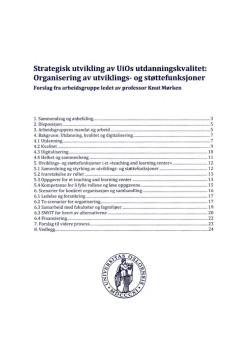 Strategisk utvikling av UiOs utdanningskvalitet: Organisering av