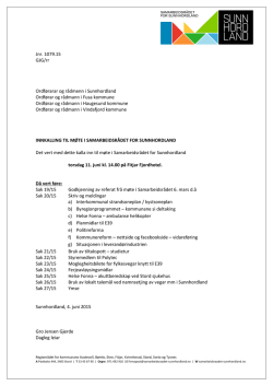 Innkalling til møte 11 juni - Samarbeidsrådet for Sunnhordland