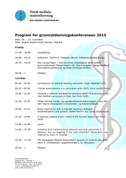 Program for grunnutdanningskonferansen 2015