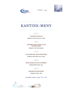 KANTINE-MENY