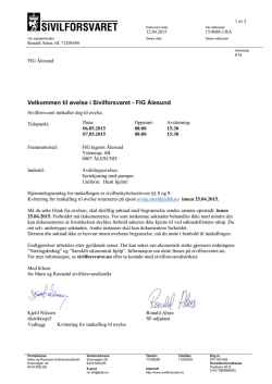 Innkalling FIG Ålesund 6.- 7.mai 2015
