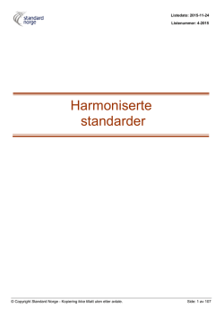 Harmoniserte standarder fra CEN 2015-11-25 (pdf-fil)