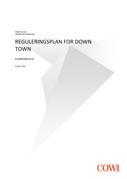 REGULERINGSPLAN FOR DOWN TOWN