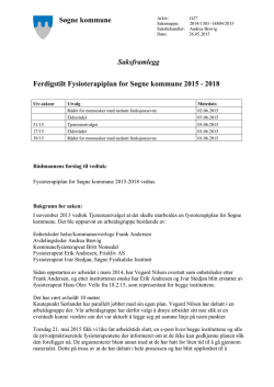 PS 3115 Ferdigstilt Fysioterapiplan for Søgne kommune 2015