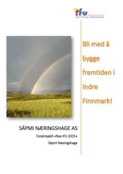 Prosjektbeskrivelse Sápmi Næringshage