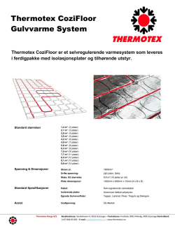 Thermotex CoziFloor Gulvvarme System