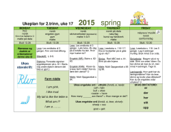 Ukeplan for 2.trinn, uke 17 2015 spring