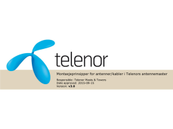 Montasjeprinsipper for antenner/kabler i Telenors