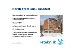N k T t k i k I tit tt Norsk Treteknisk Institutt