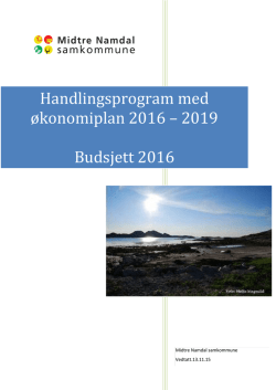 Handlingsprogram med økonoiplan 2016 - 2019