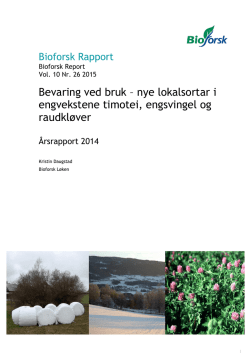 Bioforsk Rapport 10 (26) 2015