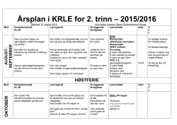Årsplan i KRLE for 2. trinn – 2015/2016