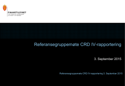 Referansegruppemøte CRD IV-rapportering