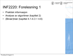 INF2220: Forelesning 1