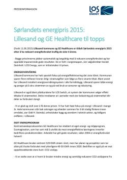 Sørlandets energipris 2015: Lillesand og GE Healthcare til topps