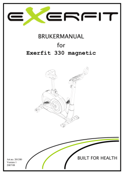 BRUKERMANUAL for Exerfit 330 magnetic