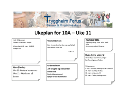 Ukeplan for 10A – Uke 11