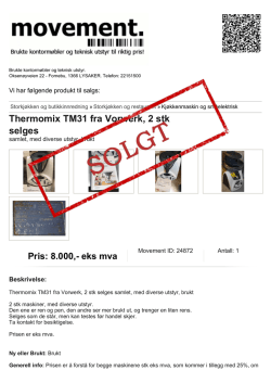 Thermomix TM31 fra Vorwerk, 2 stk selges samlet, med