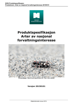 SOSI produktspesifikasjon for arter av nasjonal forvaltningsinteresse