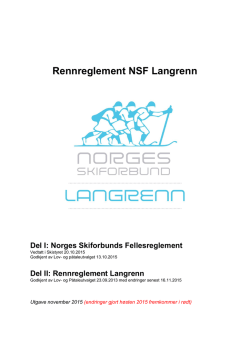 Rennreglement NSF Langrenn