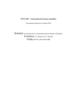 STAT 201 – Generaliserte lineære modeller