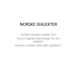 NORSKE DIALEKTER